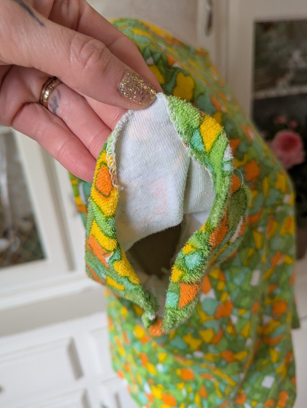 VTG 60s 3 Collection Bright Floral Terry Knit Tops Colorful Retro Print Women's - Picture 13 of 15